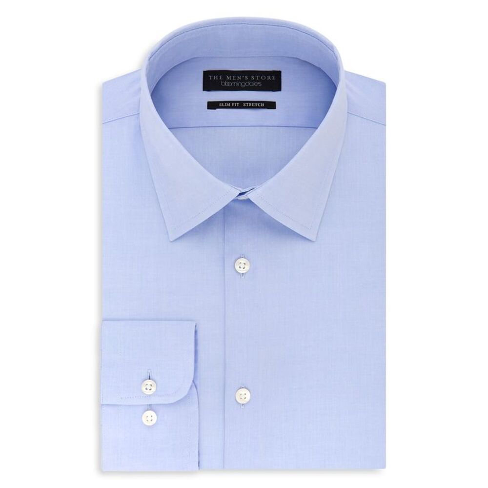 The Men's Store Mens Solid Stretch Button Down Dress Shirt, NWT